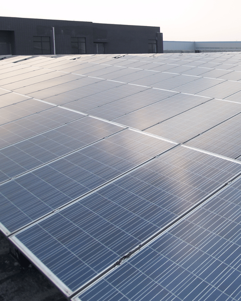 a large solar panel on a roof