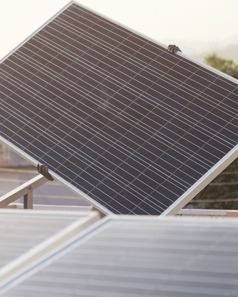 a solar panel on a roof