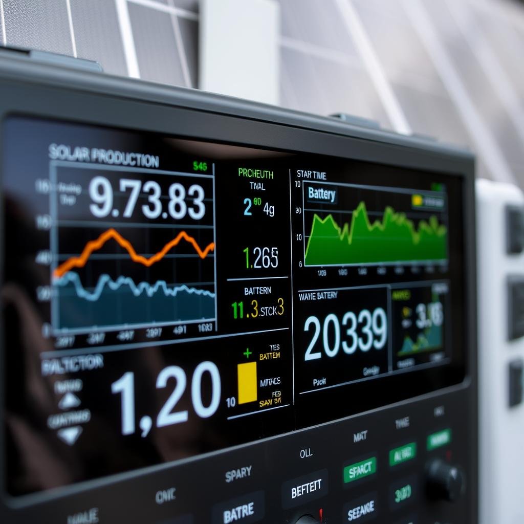 Solar monitoring system showing energy production data