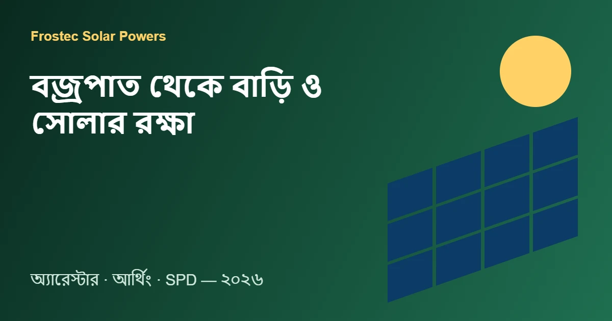 বজ্রপাত থেকে বাড়ি ও সোলার রক্ষা